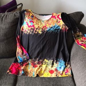 Women’s 1X colorful long sleeve top